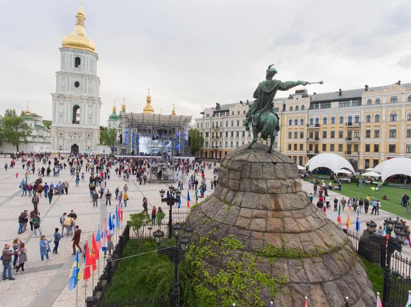 Фан-зона пісня-конкурс Євробачення — стокове фото