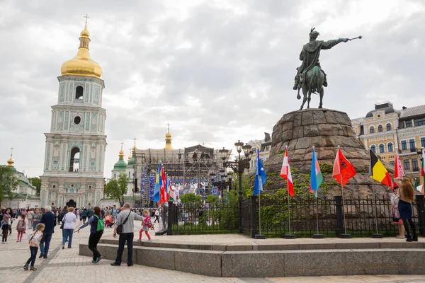 Фан-зона пісня-конкурс Євробачення — стокове фото