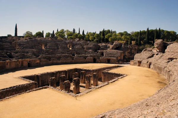 Antiga Roman Amphiteater em Italica — Fotografia de Stock