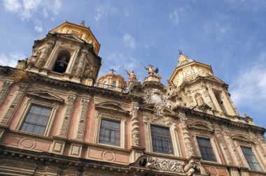 Facade of Church of Sun Luis in Sevilla, Spain clipart