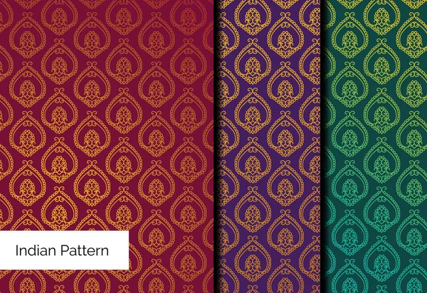 Colorido Patrón Vector Ilustración Conjunto Islam Árabe Asiático Oriental Indio — Vector de stock