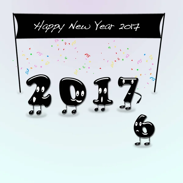 Chiffres animés de 2017 année félicitant avec la nouvelle année . — Photo