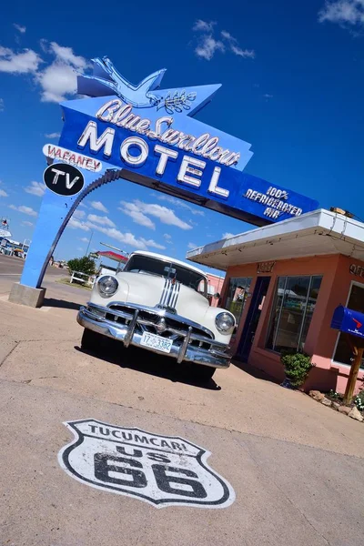 Blue Swallow Motel på historiska Route 66. — Stockfoto