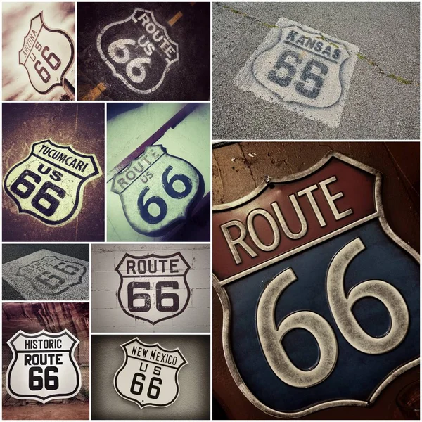 Alte Route 66-Schilder. — Stockfoto