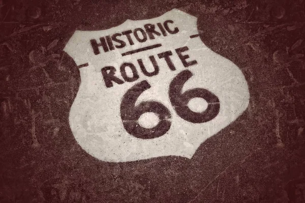 Route 66 znamení. — Stock fotografie