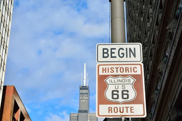 Rota 66 işareti, başlangıç tarihi Route 66.
