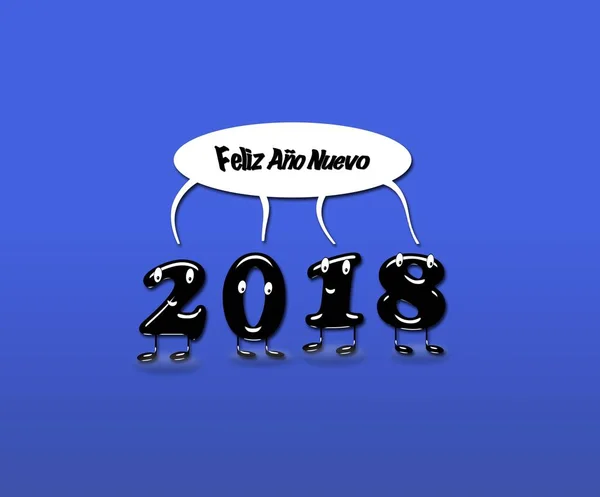 Números animados de 2018 año felicitando con el nuevo año —  Fotos de Stock