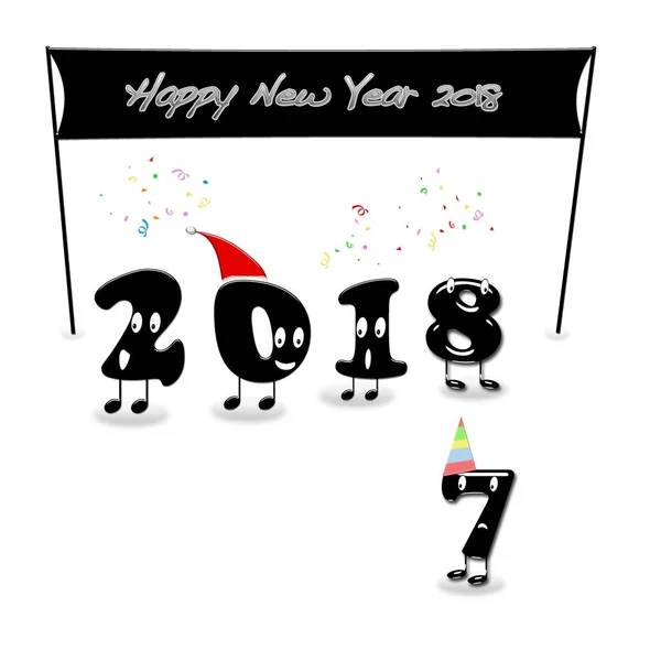 Chiffres animés de 2018 année félicitant avec la nouvelle année . — Photo