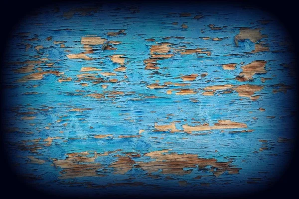 Blue wood texture with vignetting — Stock Photo, Image