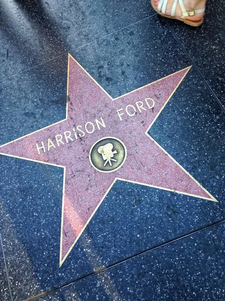 Harrison Ford Hollywood walk of fame star. — Stock Photo, Image