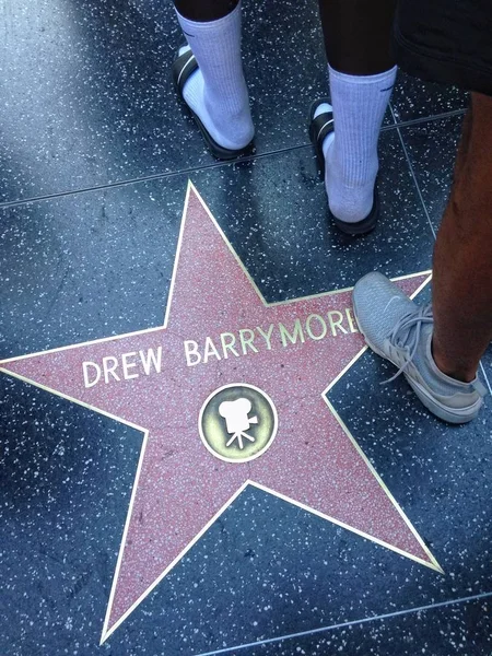 Drew Barrymore Hollywood walk av fame star. — Stockfoto