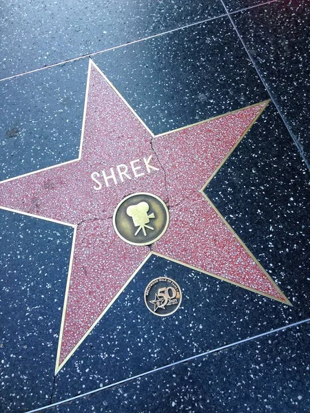Shrek Hollywood walk van roem ster. — Stockfoto