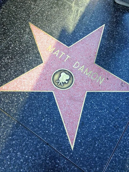 Matt Damon Hollywood walk-Rolling Stones. — Stock Fotó