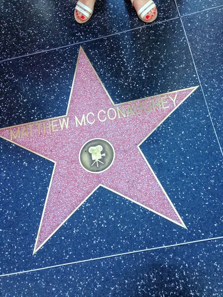 マシュー ・ マコノヒーのハリウッド ・ ウォーク ・ オブ フェームが星. — ストック写真