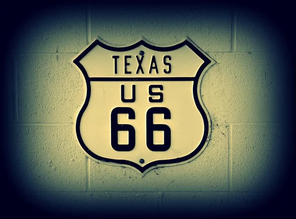 Panneau route 66 au Texas . — Photo