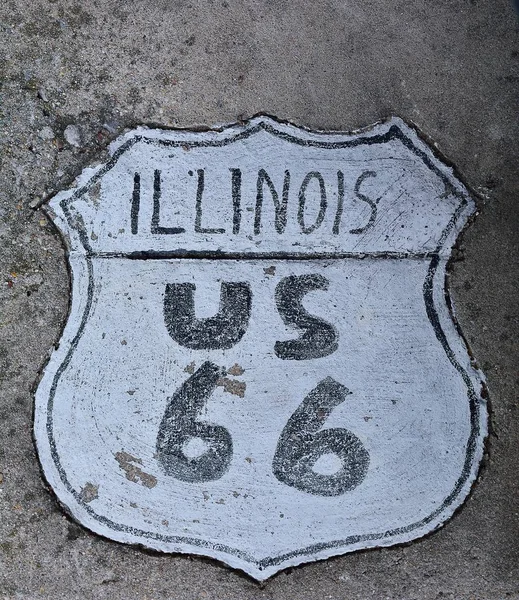 Señal de ruta 66 en Illinois . —  Fotos de Stock