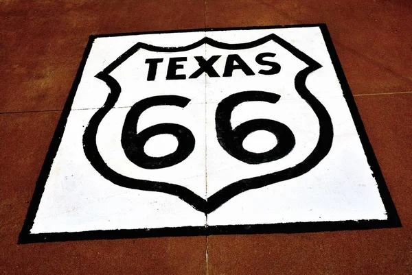 Panneau route 66 au Texas . — Photo