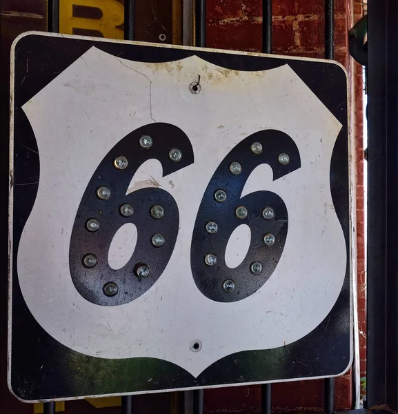 Storico Vecchio Segno Route 66 . — Foto Stock