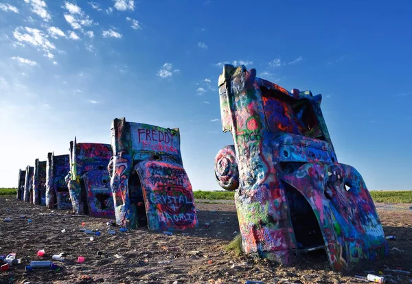 Cadillac Ranch i Amarillo, Texas. — Stockfoto