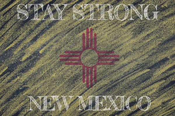 Advertencia Covid Zona Cuarentena Covid Nuevo México Ilustración Bandera Zona —  Fotos de Stock