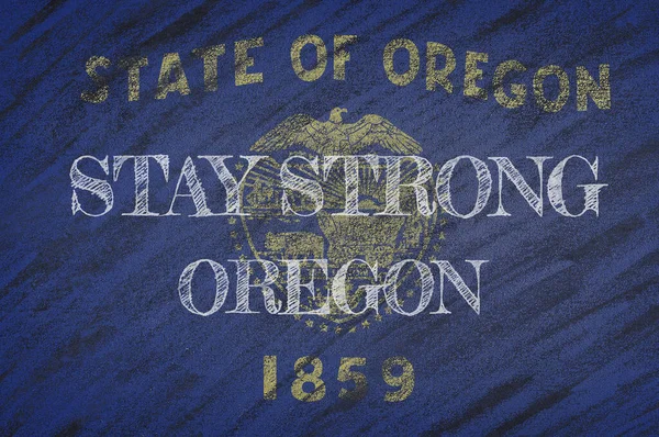Varování Covid Karanténní Oblast Covid Oregonu Ilustrace Vlajky Koronavirová Nebezpečná — Stock fotografie
