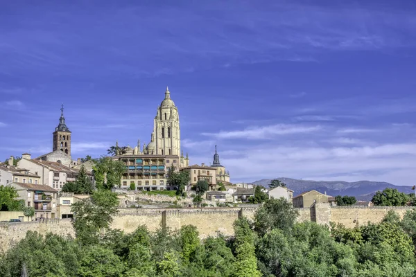 Panorama Van Kathedraal Van Segovia Spanje — Stockfoto