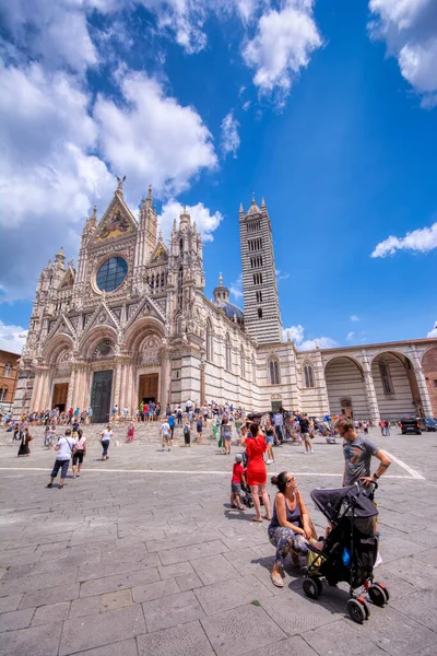Siena Włochy Lipca 2018 Katedra Sienie Duomo Siena Średniowieczny Kościół — Zdjęcie stockowe