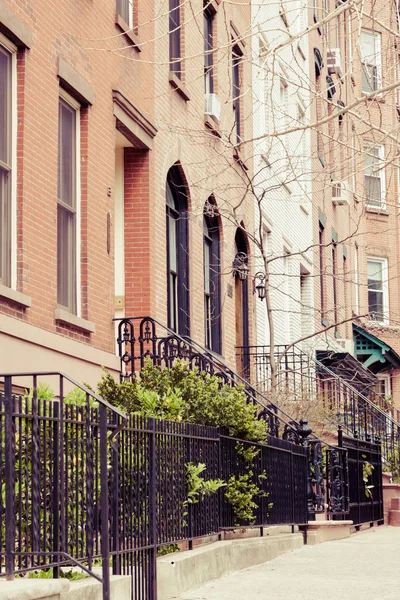 Hoboken Brownstones på våren — Stockfoto