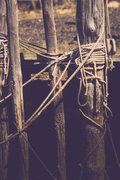 Ropes on Boat Docks — Stock Photo, Image