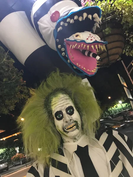 Beetlejuice Scarecrow at Halloween Event — Stock Photo, Image