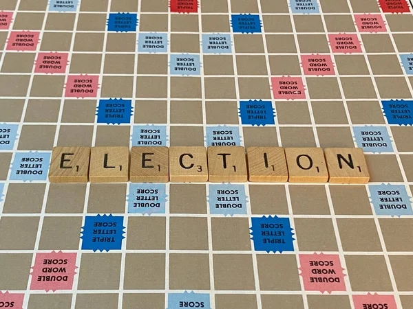 Election Word Scrabble Tiles — Stock Photo, Image