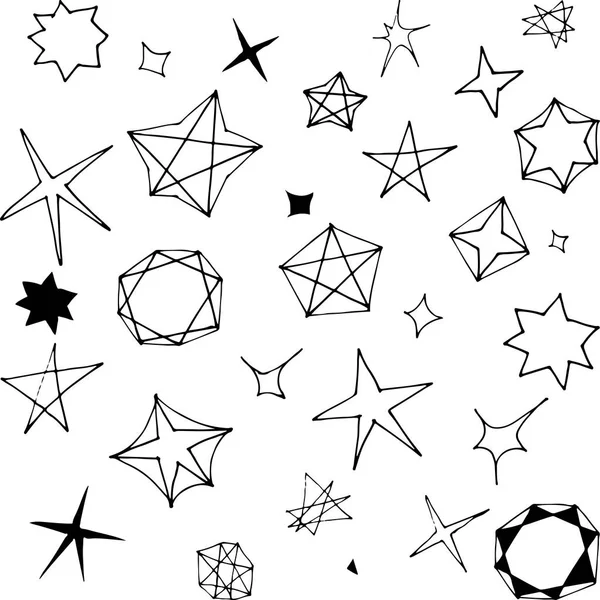 Handgezeichnete Sterne — Stockvektor