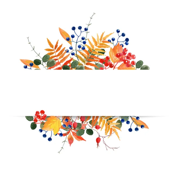 watercolor autumnal floral banner