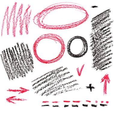 Kırmızı ve siyah renk yağ pastel lekeleri