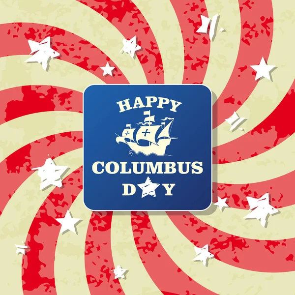 Tarjeta de felicitación feliz día columbus — Vector de stock