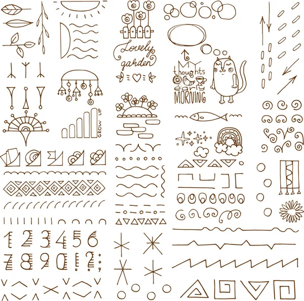 Hand sketched doodle elements — Stock Vector
