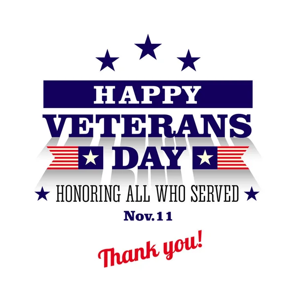 Glad Veterans dag gratulationskort — Stock vektor