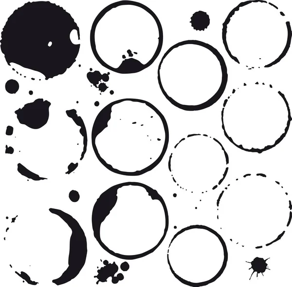 Kahve ya da şarap lekesi. Mürekkep noktalar ve vektör splatters.