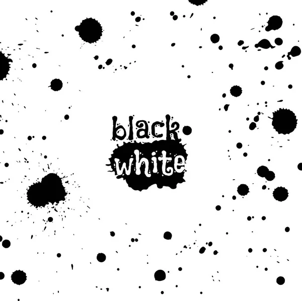 黒インク飛沫抽象的な背景 — ストックベクタ