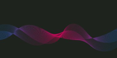 Peyzaj kağıdı yöneliminde koyu temalı soyut renkli dalga çizgisi.