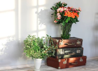 Farklı çiçek vazolar çiçek atölye sanat stüdyo için