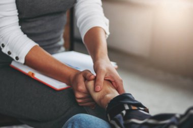 Woman support and help concept. Women hold each other's hands si