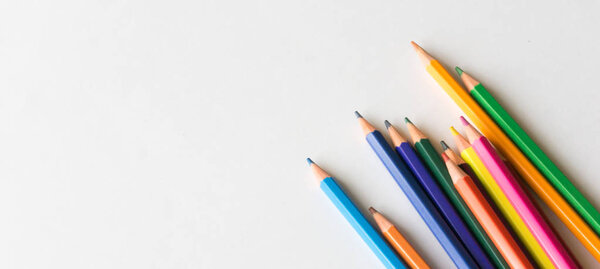 Color pencils isolated on a white background