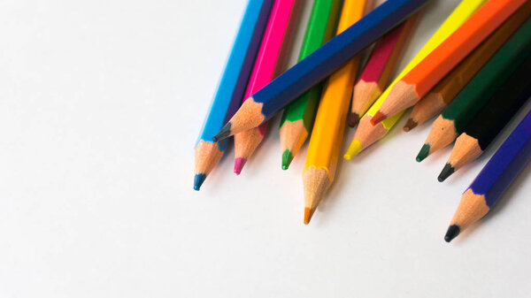 Color pencils isolated on a white background