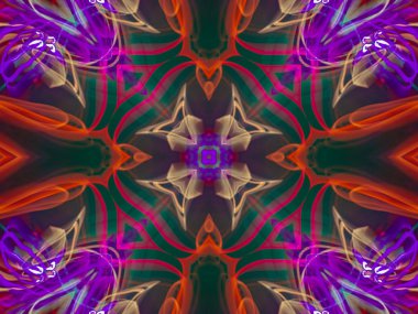 Soyut kaleydoskop arka plan. Güzel çok renkli doku. Farklı renk seçenekleri sunan benzersiz tasarım. Uzun pozlama vurdu.