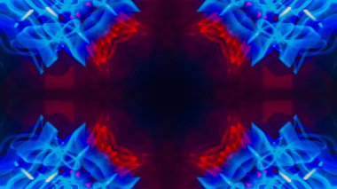 Soyut kaleydoskop arka plan. Güzel çok renkli doku. Farklı renk seçenekleri sunan benzersiz tasarım. Mandala tarzı. Uzun pozlama vurdu.