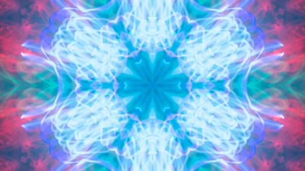 Soyut kaleydoskop arka plan. Güzel çok renkli doku. Farklı renk seçenekleri sunan benzersiz tasarım. Mandala tarzı. Uzun pozlama vurdu.