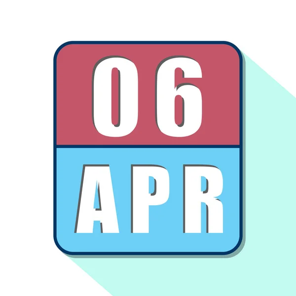 4月6日 6月6日,简单的日历图标在白色背景上. 规划。 时间管理。 一组用于网页设计的日历图标。 春月，春日的概念 — 图库照片