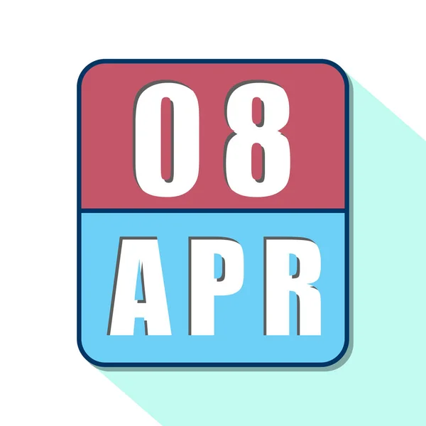 8 Απριλίου. Ημέρα 8 του μήνα, Απλό εικονίδιο ημερολογίου σε λευκό φόντο. Σχεδιάζω. Διαχείριση χρόνου. Σύνολο εικονιδίων ημερολογίου για σχεδιασμό ιστοσελίδων. άνοιξη μήνα, ημέρα του έτους έννοια — Φωτογραφία Αρχείου