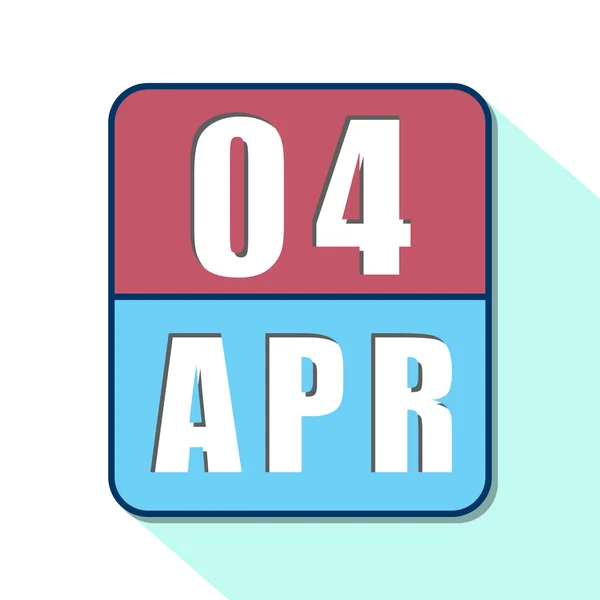 4. April. Tag 4 des Monats, einfaches Kalendersymbol auf weißem Hintergrund. Planung. Zeitmanagement. Reihe von Kalendersymbolen für Webdesign. Frühlingsmonat, Tag des Jahres — Stockfoto